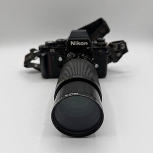 Nikon F3 HP 35mm SLR Film Camera Black w/ Kiron 80-200mm Macro Lens TESTED